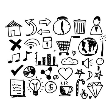 Elle çizilmiş resim Doodle simge vektör çizim 