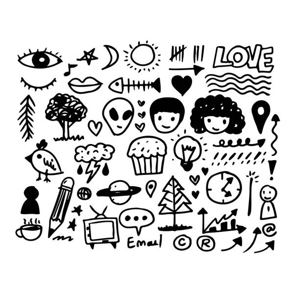 Arte Línea Dibujado Mano Icono Doodle Ilustración Vectorial — Vector de stock