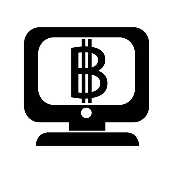 Bitcoin Ícone Design Vetor Ilustração —  Vetores de Stock