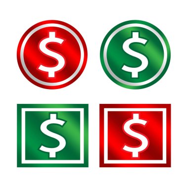 Dolar para simgesi vektör illüstrasyonu