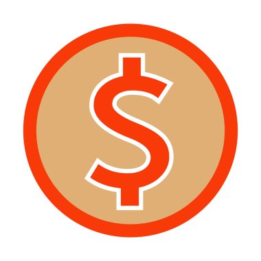 Dolar para simgesi vektör illüstrasyonu