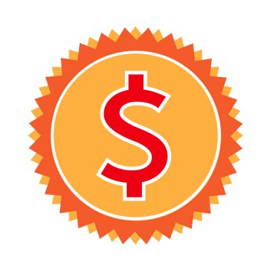 Dolar para simgesi vektör illüstrasyonu