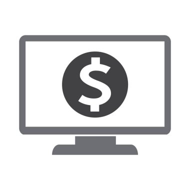 dolar işareti para simge vektör çizim 