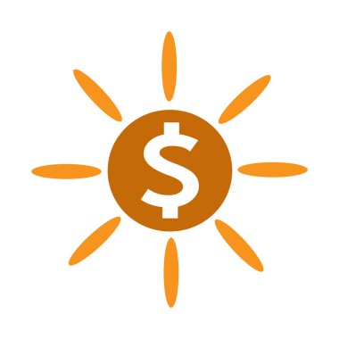 dolar işareti para simge vektör çizim 