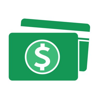 dolar işareti para simge vektör çizim 