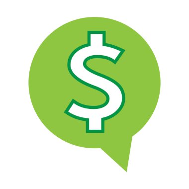 dolar işareti para simge vektör çizim 