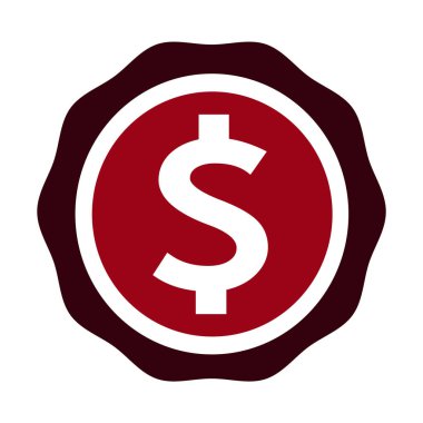 dolar işareti para simge vektör çizim 