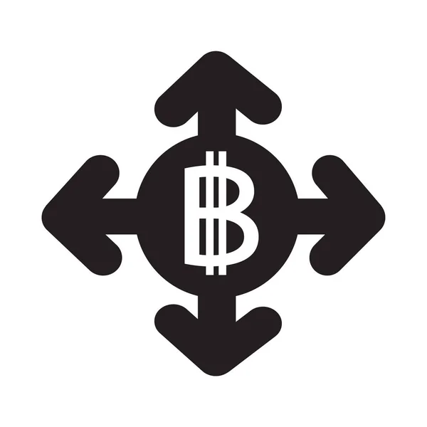 Blockchain Bitcoin Criptomoeda Sinal Ícone Vetor Ilustração — Vetor de Stock