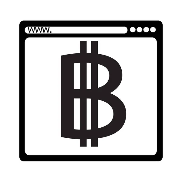 Blockchain Bitcoin Criptomoeda Sinal Ícone Vetor Ilustração — Vetor de Stock