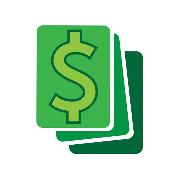 Dólar Icono Dinero Vector Ilustración — Archivo Imágenes Vectoriales