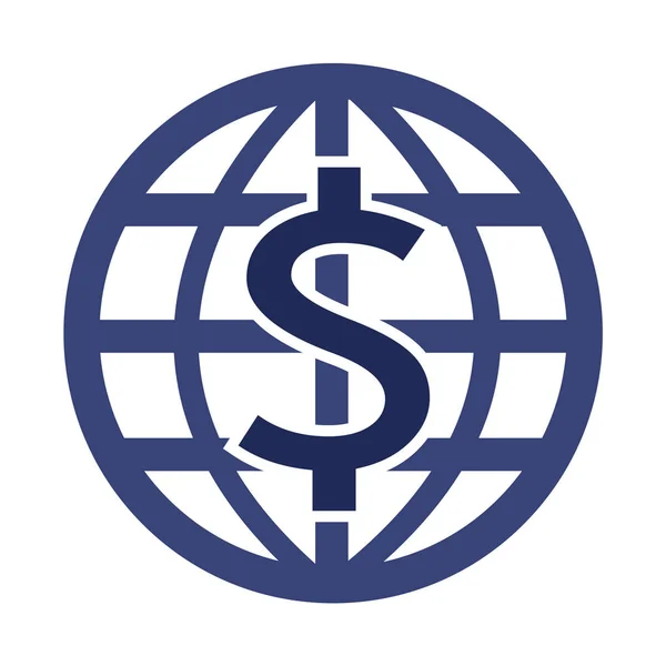Znak Dolaru Peníze Ikonu Vektorové Ilustrace — Stockový vektor