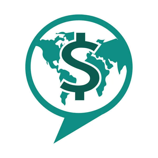 Dollar Zeichen Geld Symbol Vektor Illustration — Stockvektor