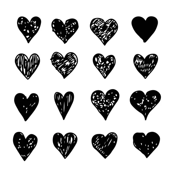 Ruční kreslení ikony srdce — Stockový vektor