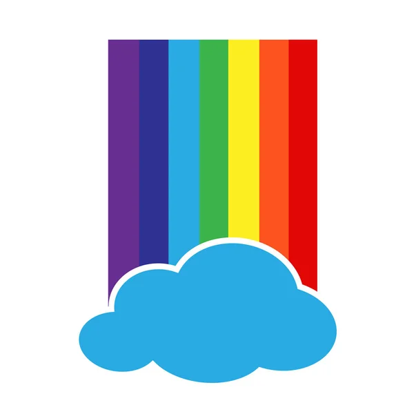 Regenboog met wolk icoon — Stockvector