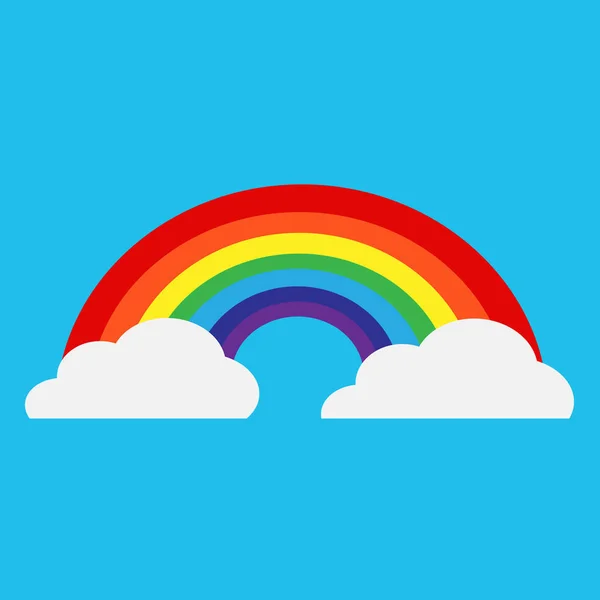 Regenbogen mit Wolken-Symbol — Stockvektor