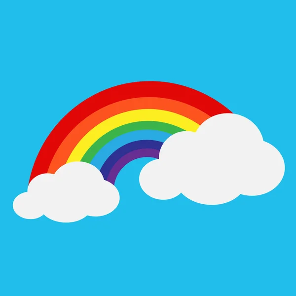 Regenbogen mit Wolken-Symbol — Stockvektor