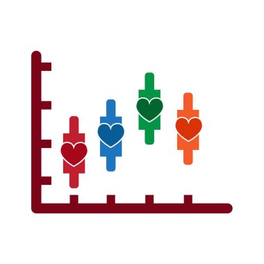 Kalp ikonu vektör illüstrasyonu