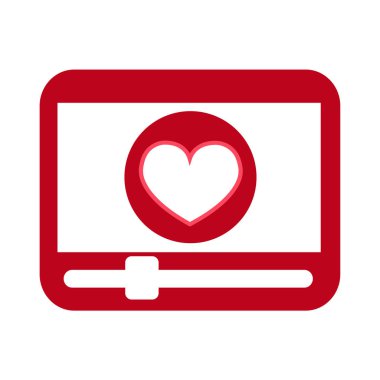 Kalp ikonu vektör illüstrasyonu 