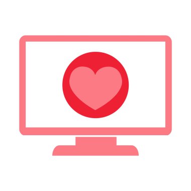 Kalp ikonu vektör illüstrasyonu 