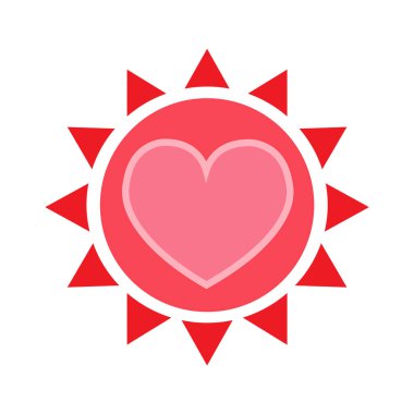 Kalp ikonu vektör illüstrasyonu 