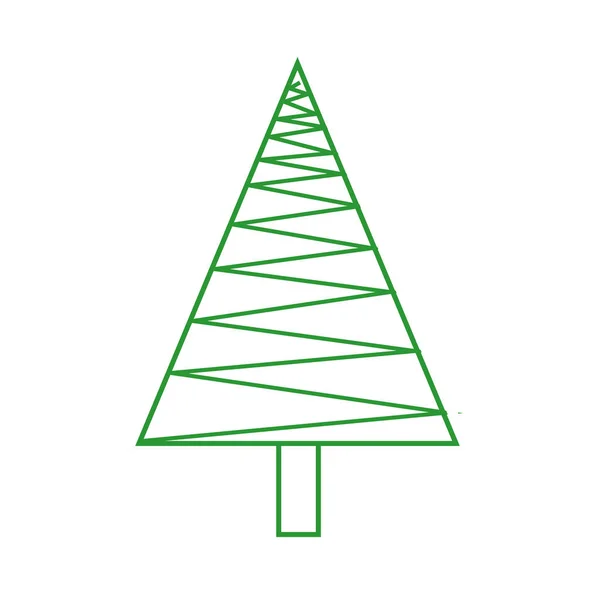 Kerstboom Pictogram Vector Illustratie — Stockvector