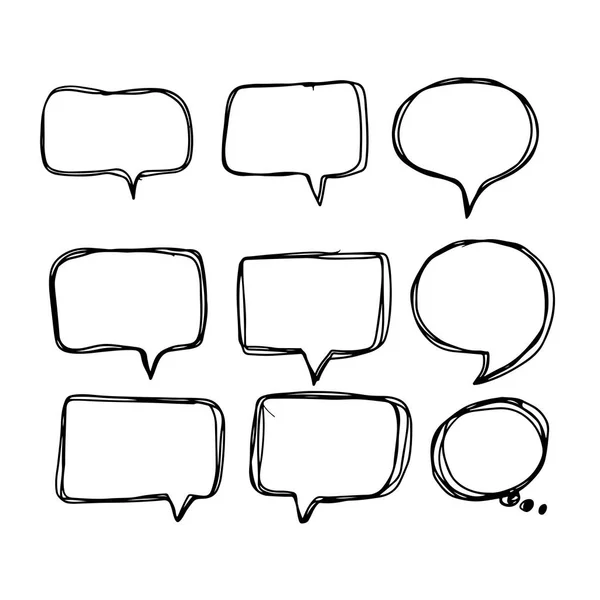 Speech Bubble Icon Hand Drawn — Stock Vector