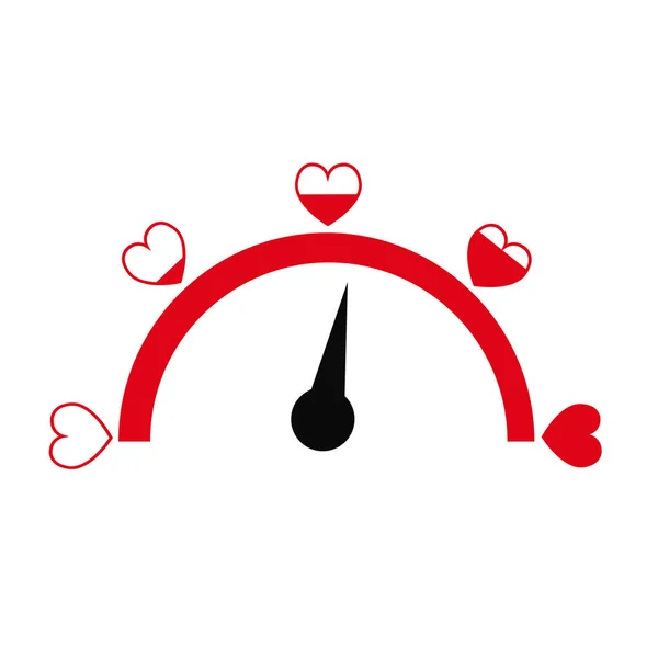 Valentine Day Card Idea Love Meter — Stock Vector