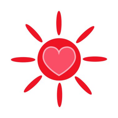 Kalp ikonu vektör illüstrasyonu 