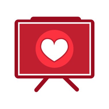 Kalp ikonu vektör illüstrasyonu 