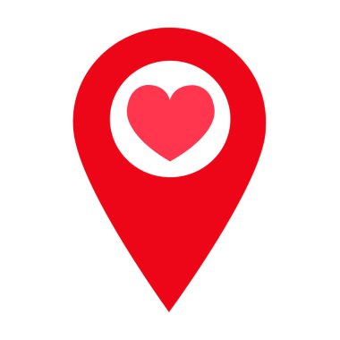 Kalp ikonu vektör illüstrasyonu 