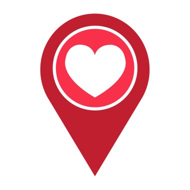 Kalp ikonu vektör illüstrasyonu 