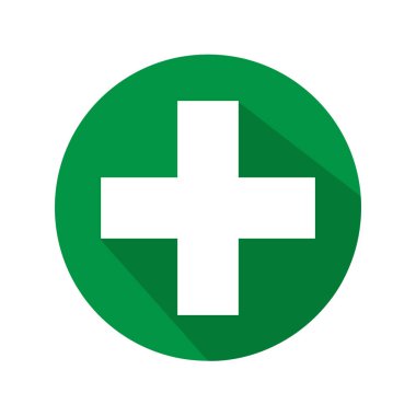 Yeşil ve beyaz arka plan üzerinde izole düğmesi