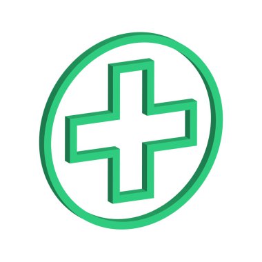 Yeşil ve beyaz arka plan üzerinde izole düğmesi