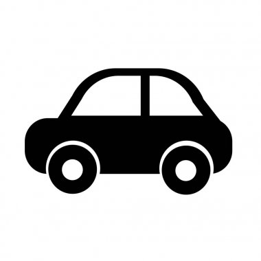 Beyaz arka plan üzerinde izole siyah basit araç simgesini