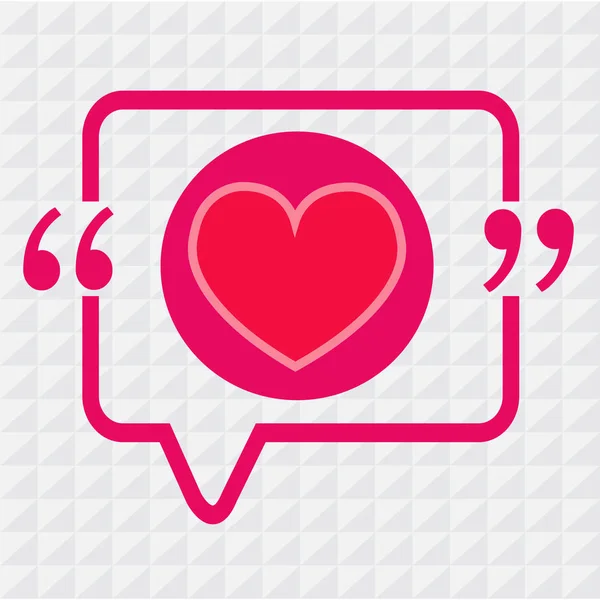 Simple Heart Icon Speech Bubble — Stock Vector