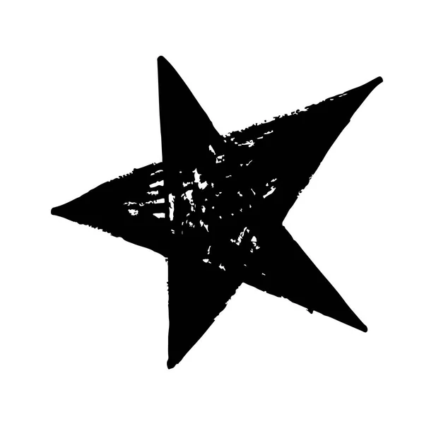 Χέρι Star Doodle Απομονώνονται Λευκό Φόντο — Διανυσματικό Αρχείο