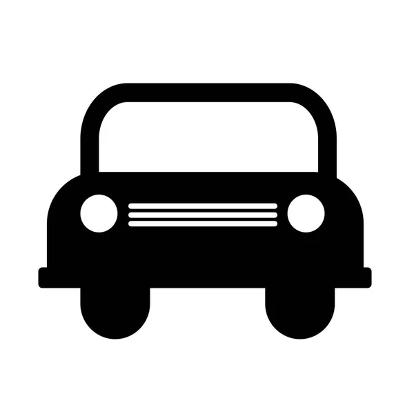 Nero Semplice Auto Icona Isolato Sfondo Bianco — Vettoriale Stock