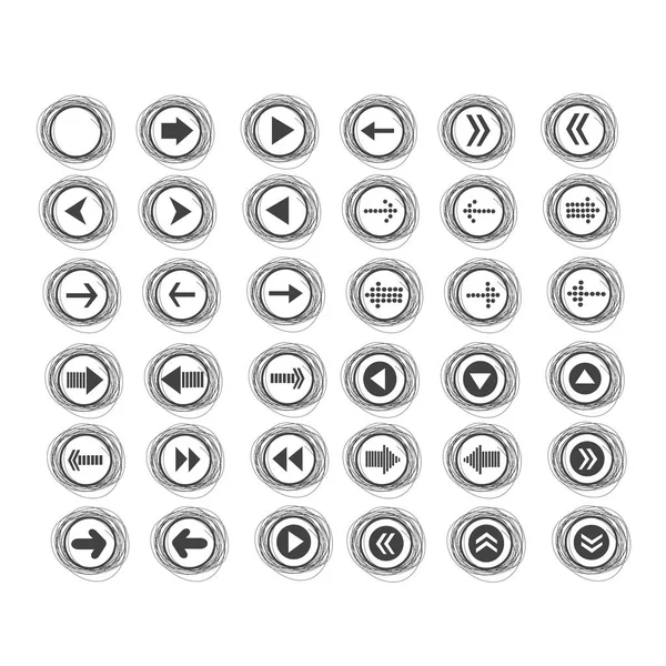 Різні Піктограми Стрілок Ізольовані Білому Тлі — стоковий вектор