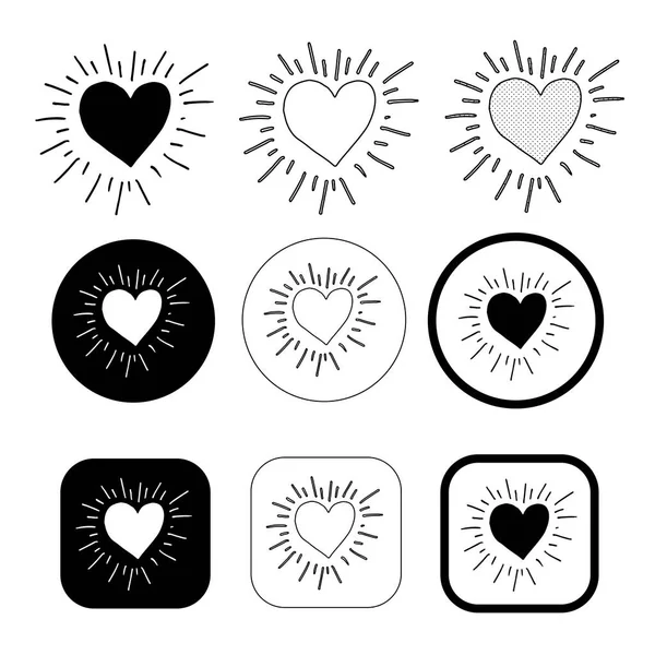 Design Symbolů Jednoduchého Srdce — Stockový vektor