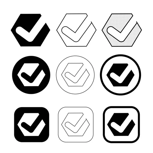 Návrh Znakové Značky Jednoduchého Zaškrtnutí — Stockový vektor
