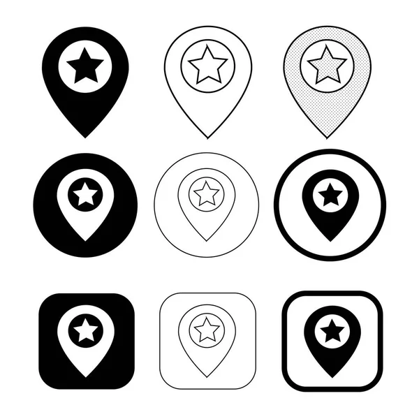 Eenvoudige Pin Locatie Pictogram Ontwerp — Stockvector