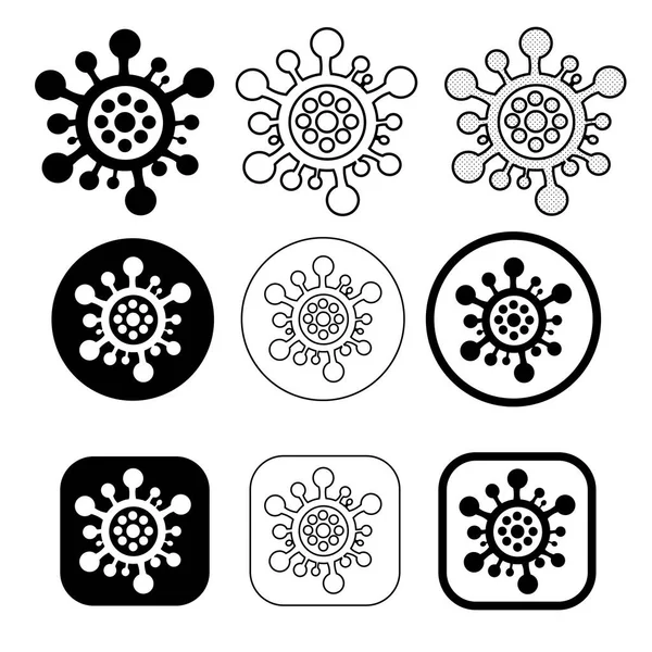 Covid Vector Coronavirus Icono Diseño Signos — Archivo Imágenes Vectoriales