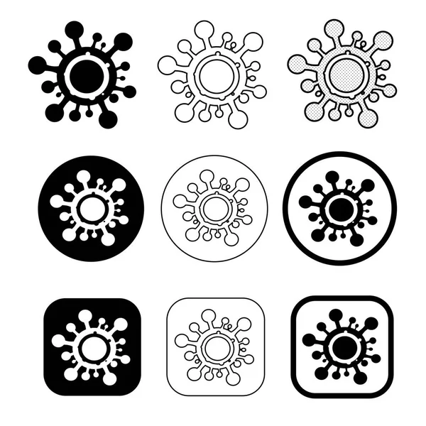 Covid Vector Coronavirus Icono Diseño Signos — Archivo Imágenes Vectoriales