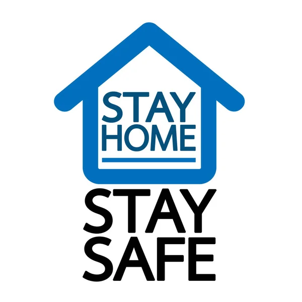 Stay Home Stay Safe Quote Vector Illustration Coronavirus Covid Consapevolezza — Vettoriale Stock