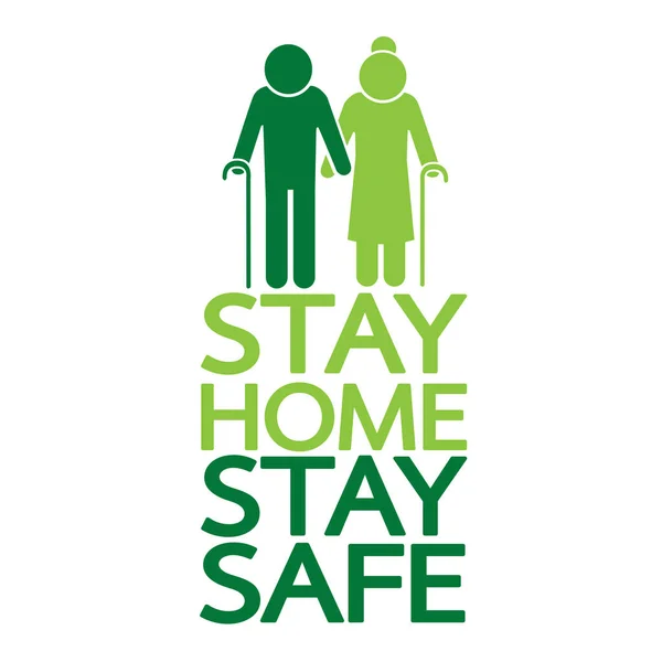 Stay Home Stay Safe Quote Vector Illustration Coronavirus Covid Consapevolezza — Vettoriale Stock