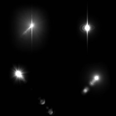 4 Lens Gösterimi siyah arkaplanda izole edildi