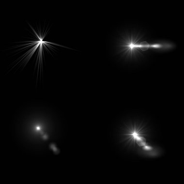 4 Lens Gösterimi siyah arkaplanda izole edildi