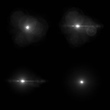 4 Lens Gösterimi siyah arkaplanda izole edildi