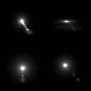 4 Lens Gösterimi siyah arkaplanda izole edildi