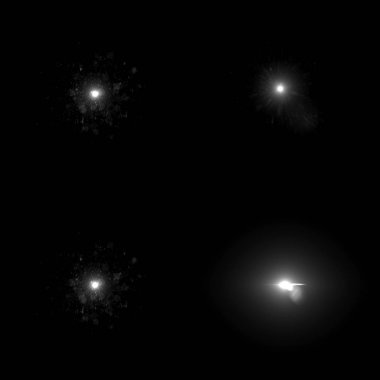 4 Lens Gösterimi siyah arkaplanda izole edildi